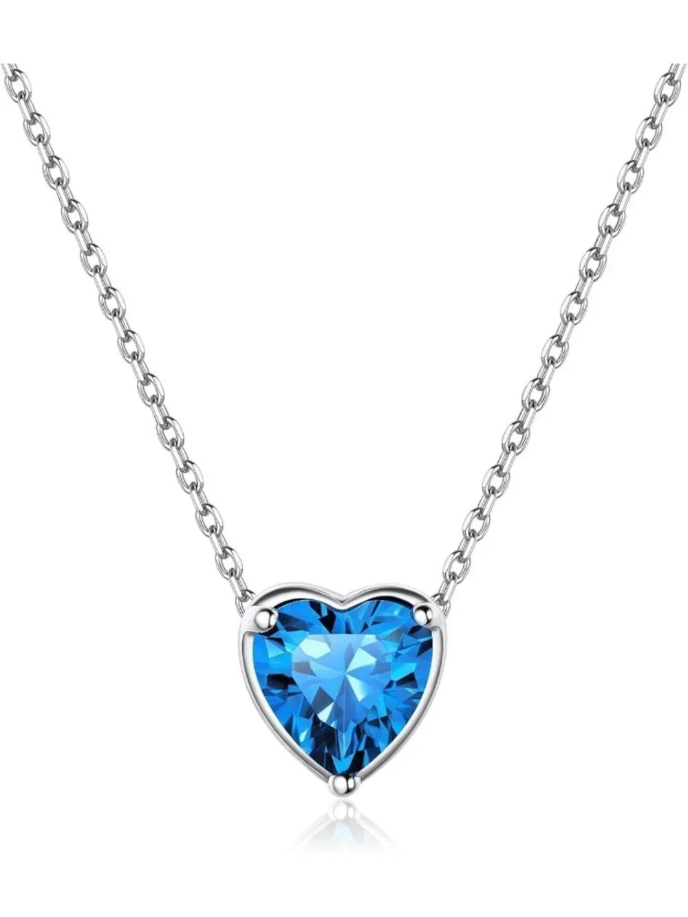 925 Sterling Silver Birthstone Pendant Necklace, 16
